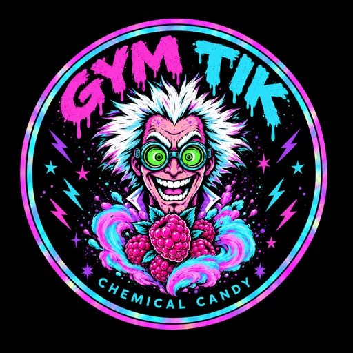 Chemical Candy Raspberry and Cotton Candy emblem, GYM TIK mad scientist badge